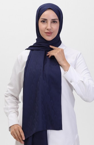 Madame Mary Drop Jacquard Shawl 19085-05 Navy Blue 19085-05