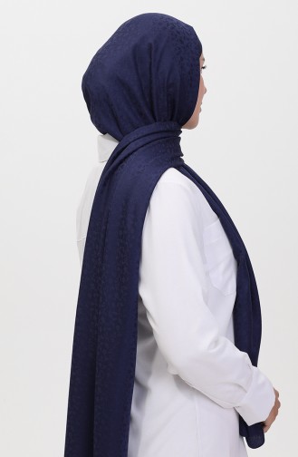 Madame Mary Floral Jacquard Shawl 19086-05 Navy Blue 19086-05