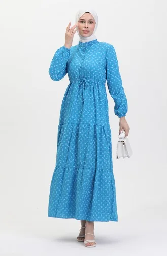 Kleid Mit Ankermuster 0400-07 Blau 0400-07