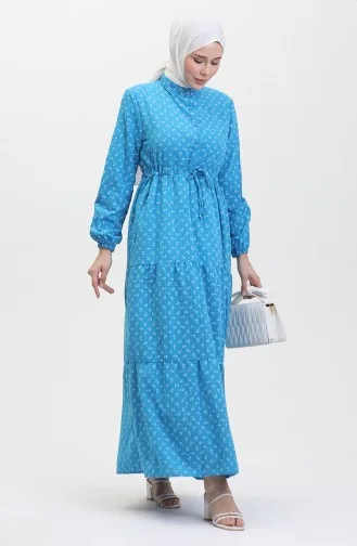 Kleid Mit Ankermuster 0400-07 Blau 0400-07