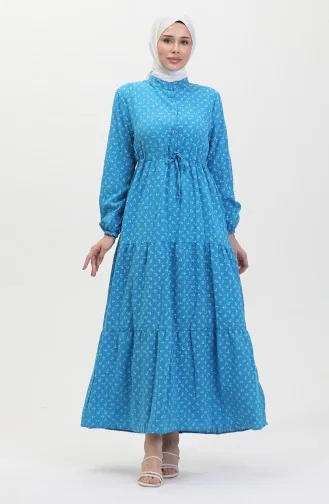 Kleid Mit Ankermuster 0400-07 Blau 0400-07