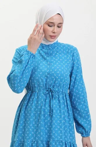 Kleid Mit Ankermuster 0400-07 Blau 0400-07