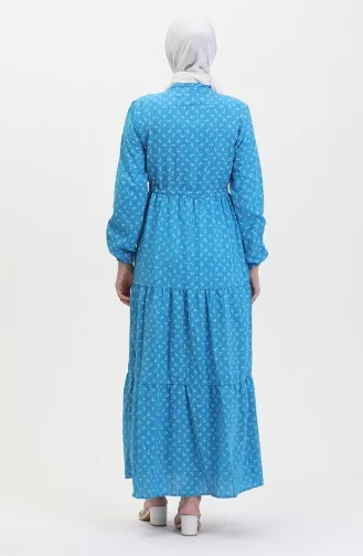 Kleid Mit Ankermuster 0400-07 Blau 0400-07