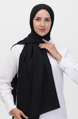 Madame Mary İvy Jacquard Shawl 19088-01 Black 19088-01
