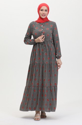 Robe Viscose Boutonnée 0429-04 Noir 0429-04