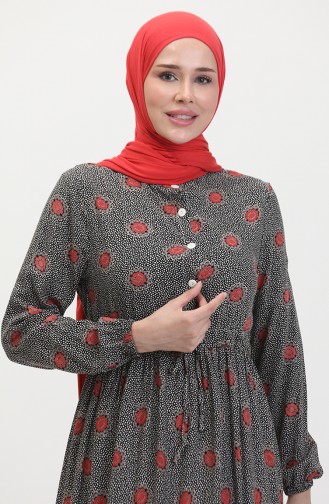 Robe Viscose Boutonnée 0429-04 Noir 0429-04