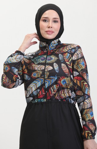 Maillot De Bain Hijab Elastique Taille Tropicale 5040-01 Noir 5040-01