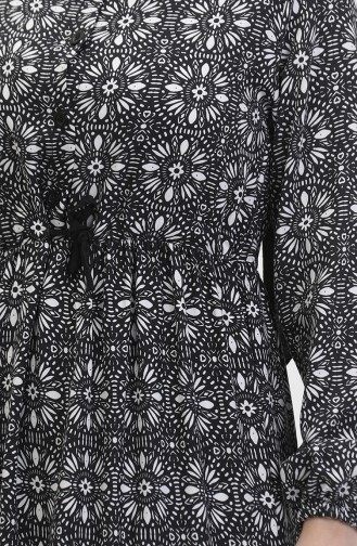 Robe Viscose A Motifs Et Boutons 0441-05 Noir Blanc 0441-05