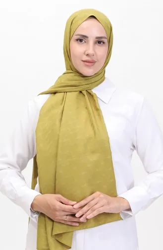 Madame Mary Sarmaşık Jakar Şal 19088-15 Yağ Yeşili