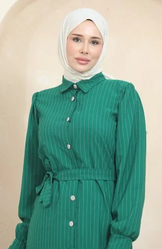 Buttoned Striped Suit 0435-02 Green 0435-02