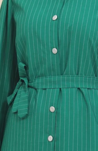 Buttoned Striped Suit 0435-02 Green 0435-02