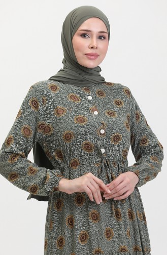 Geknöpftes Viskosekleid 0429-05 Grün 0429-05
