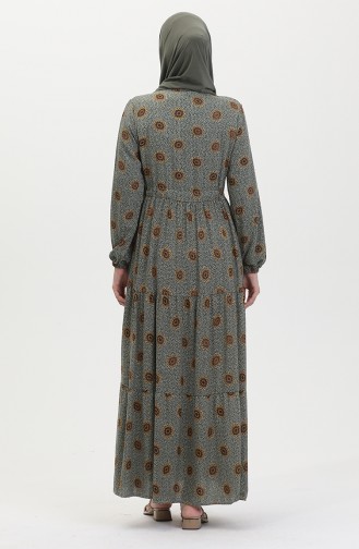 Geknöpftes Viskosekleid 0429-05 Grün 0429-05
