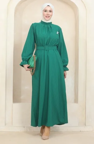 Striped Belted Dress 0434-04 Green 0434-04