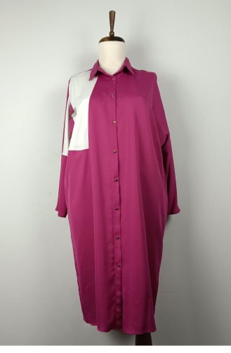 Übergroße Tunika Mit Steindetails Fuchsia T1621 1152