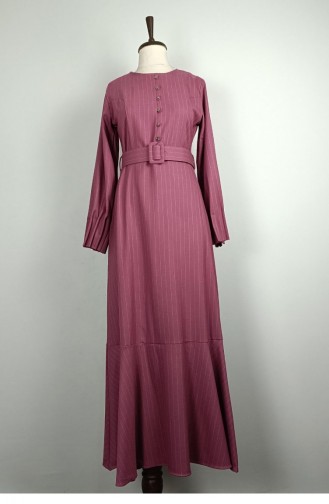 Jurk Met Streepmotief Gedroogde Roos 7865 1294
