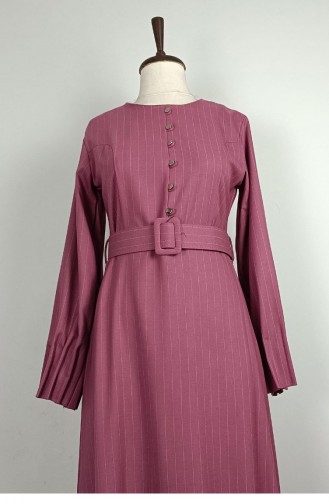 Jurk Met Streepmotief Gedroogde Roos 7865 1294