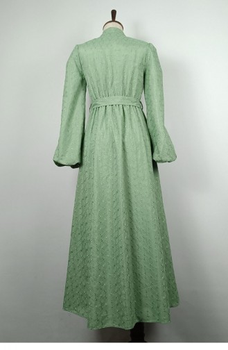 Schärpendetailliertes Brodekleid Mint 7875 1346