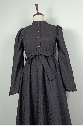Brode-Kleid Mit Schärpendetail Schwarz 7875 1348