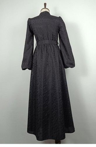 Brode-Kleid Mit Schärpendetail Schwarz 7875 1348