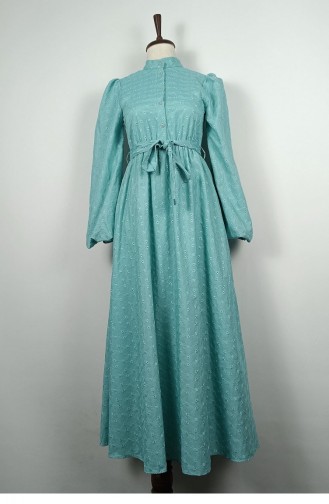 Jurk Met Gedetailleerd Borduursel Blauw 7875 1349