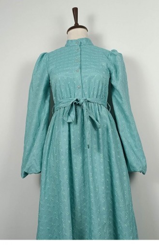 Jurk Met Gedetailleerd Borduursel Blauw 7875 1349
