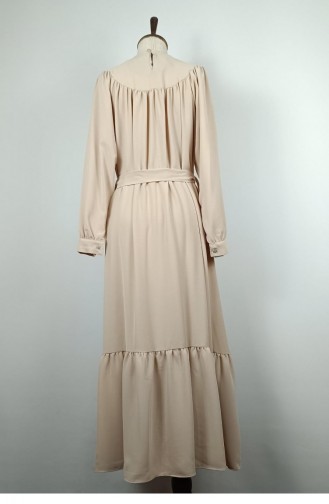 Großes Kleid Mit Steindetails Beige 7864 1353