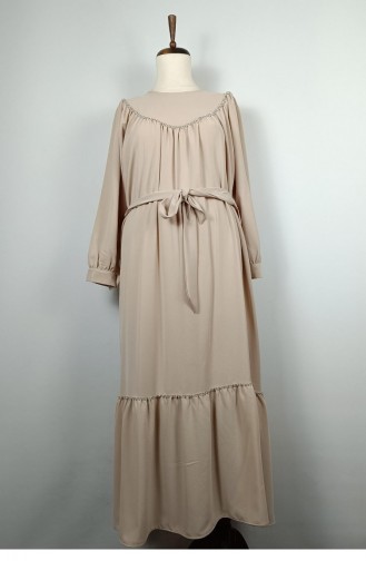 Großes Kleid Mit Steindetails Beige 7864 1353