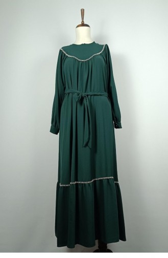 Plus Size Kleid Mit Steindetail Smaragdgrün 7864 1357
