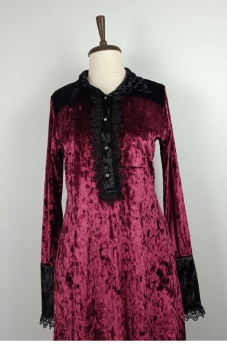 Tuniek Van Kant Fluweel Bordeauxrood T1003 829
