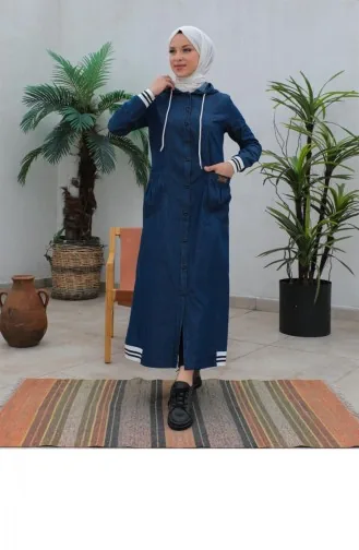 Black Buttoned Hijab Dark Cape 272