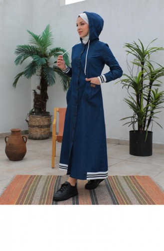 Schwarzer Geknöpfter Dunkler Hijab-Umhang 272