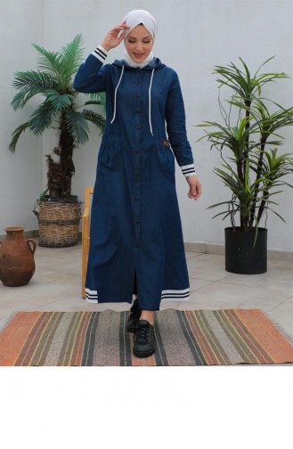 Schwarzer Geknöpfter Dunkler Hijab-Umhang 272