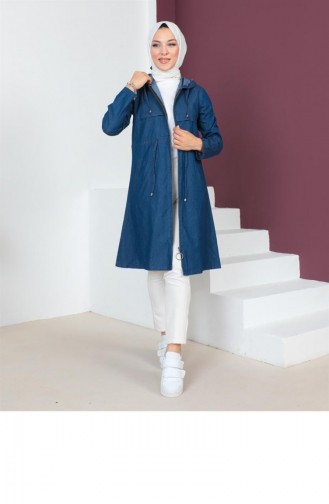 Dunkle Denim-Cap Mit Tunneldetail 288