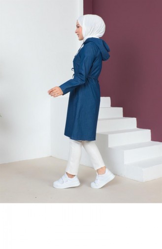 Dunkle Denim-Cap Mit Tunneldetail 288