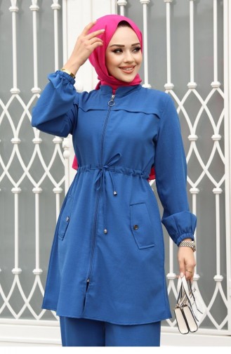 Ensemble Hijab Détaillé Tunnel Indigo 394