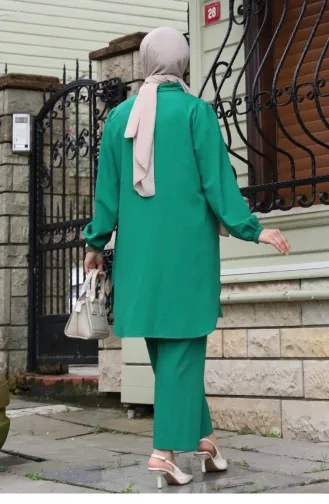 Gathering Detailed Hijab Green Suit 403