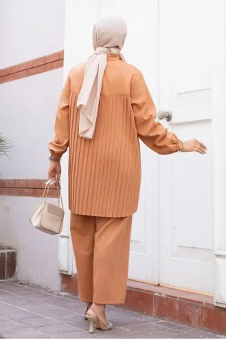 Geplooid Gedetailleerd Hijab-kameelpak 499