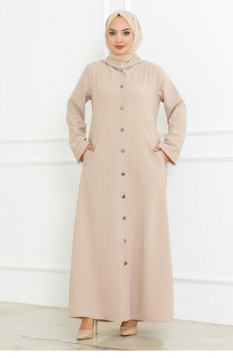 Knoopdetails Ahsen-jurk Beige 4337 512