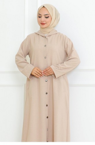 Knoopdetails Ahsen-jurk Beige 4337 512