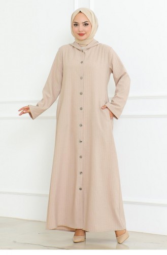 Knoopdetails Ahsen-jurk Beige 4337 512