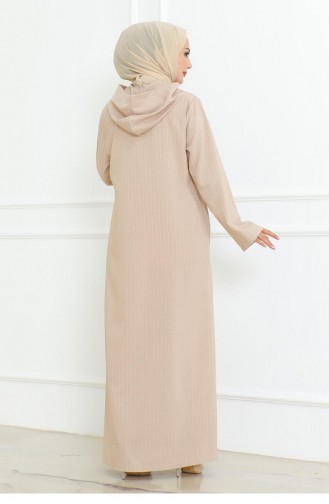 Knoopdetails Ahsen-jurk Beige 4337 512