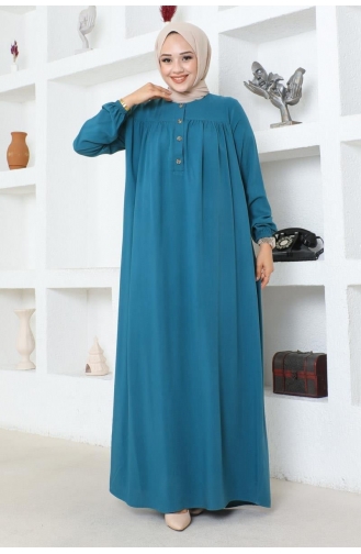 Viscosejurk Met Halve Knopen 7103-04 Petrol 7103-04
