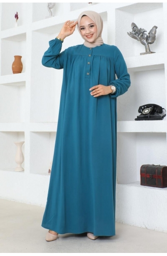 Viscosejurk Met Halve Knopen 7103-04 Petrol 7103-04