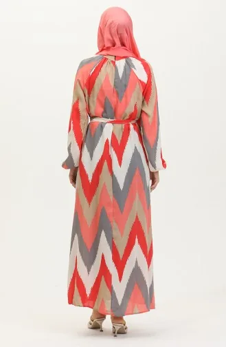 Patterned Viscose Dress 0438-06 Dried Rose 0438-06