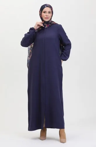 Abaya Avec Poches 24017-05 Bleu Marine 24017-05