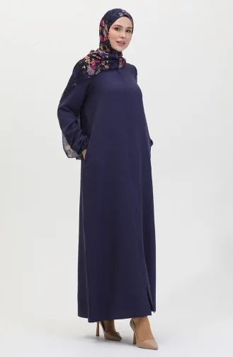 Abaya Avec Poches 24017-05 Bleu Marine 24017-05