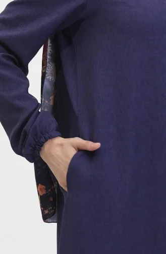 Abaya Avec Poches 24017-05 Bleu Marine 24017-05