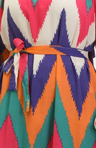 Gemustertes Viskosekleid 0438-04 Rosa 0438-04