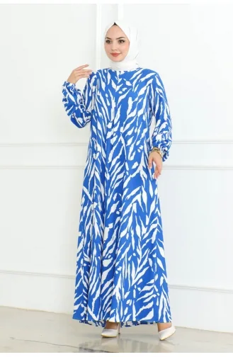 A Pleated Wrinkled Dress 204-01 Blue 204-01